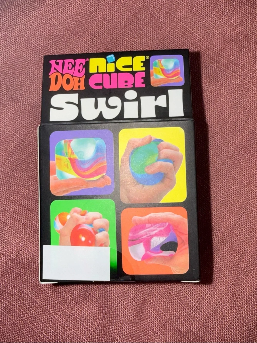 Needoh Nice Cube Swirl Super Solid Squish - Purple & Green